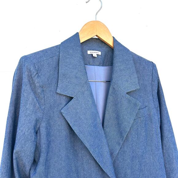 WeWoreWhat Downtown Blazer Jacket Houston Blue XS Structure Shoulders - Picture 5 of 11